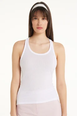 Ultralight Ribbed Viscose Halter Top - Tank Tops - Women | Tezenis