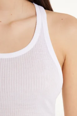 Ultralight Ribbed Viscose Halter Top - Tank Tops - Women | Tezenis