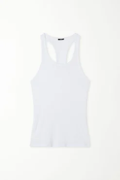 Ultralight Ribbed Viscose Halter Top - Tank Tops - Women | Tezenis
