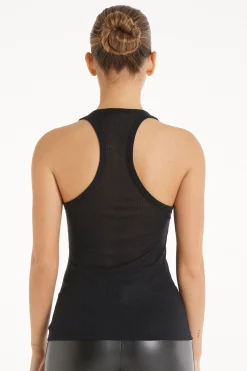 Ultralight Ribbed Viscose Halter Top - Tank Tops - Women | Tezenis