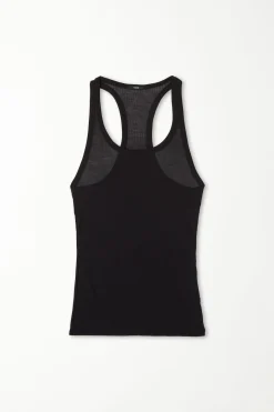 Ultralight Ribbed Viscose Halter Top - Tank Tops - Women | Tezenis