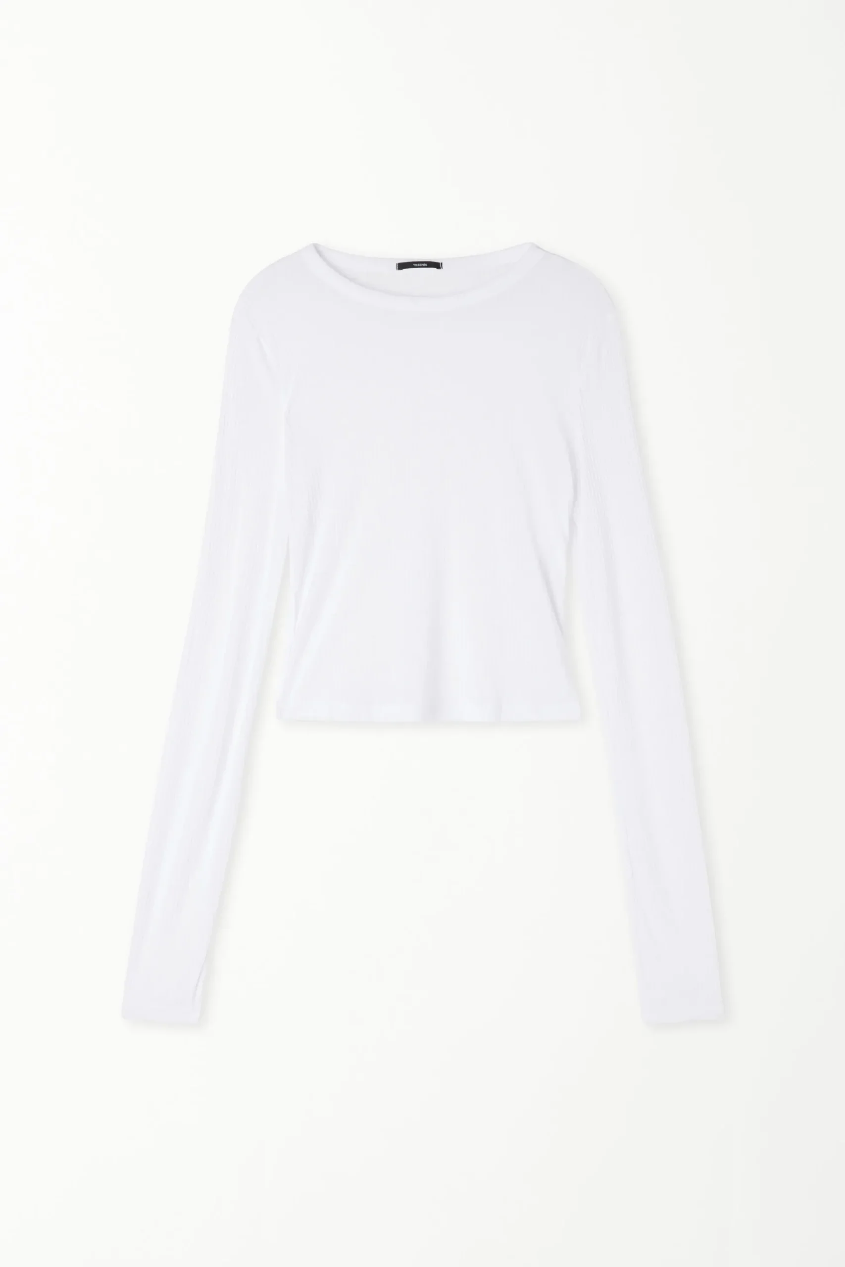 Ultra-Lightweight Long-Sleeved Ribbed Viscose Crop Top - Long-Sleeved Tops - Women | Tezenis