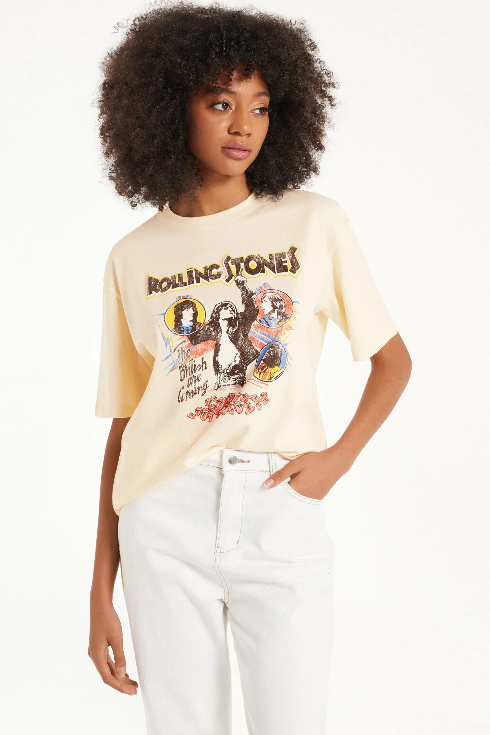 Unisex Cotton T-Shirt With Rolling Stones Print - Short-Sleeved Tops - Women | Tezenis