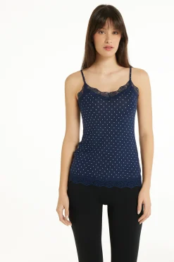 V Neck Tank Top With Lace Insert - Tank Tops - Women | Tezenis