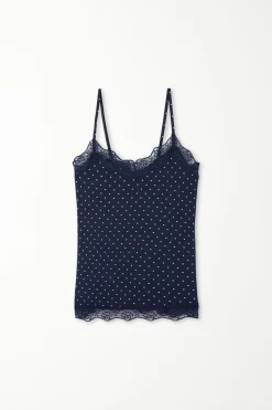 V Neck Tank Top With Lace Insert - Tank Tops - Women | Tezenis