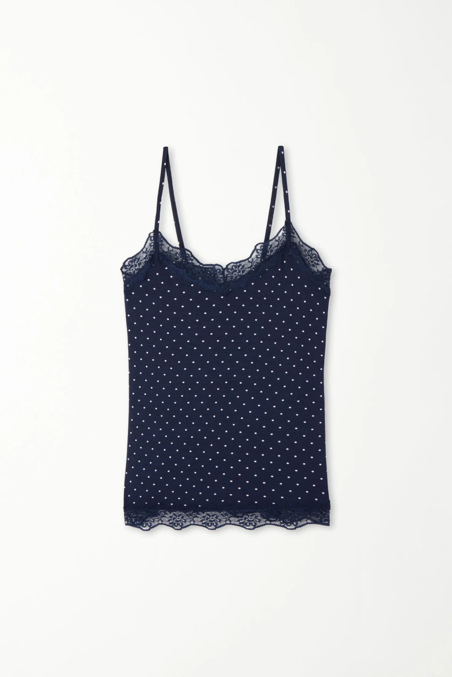 V Neck Tank Top With Lace Insert - Tank Tops - Women | Tezenis