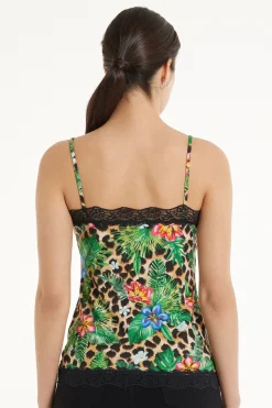 V Neck Tank Top With Lace Insert - Tank Tops - Women | Tezenis