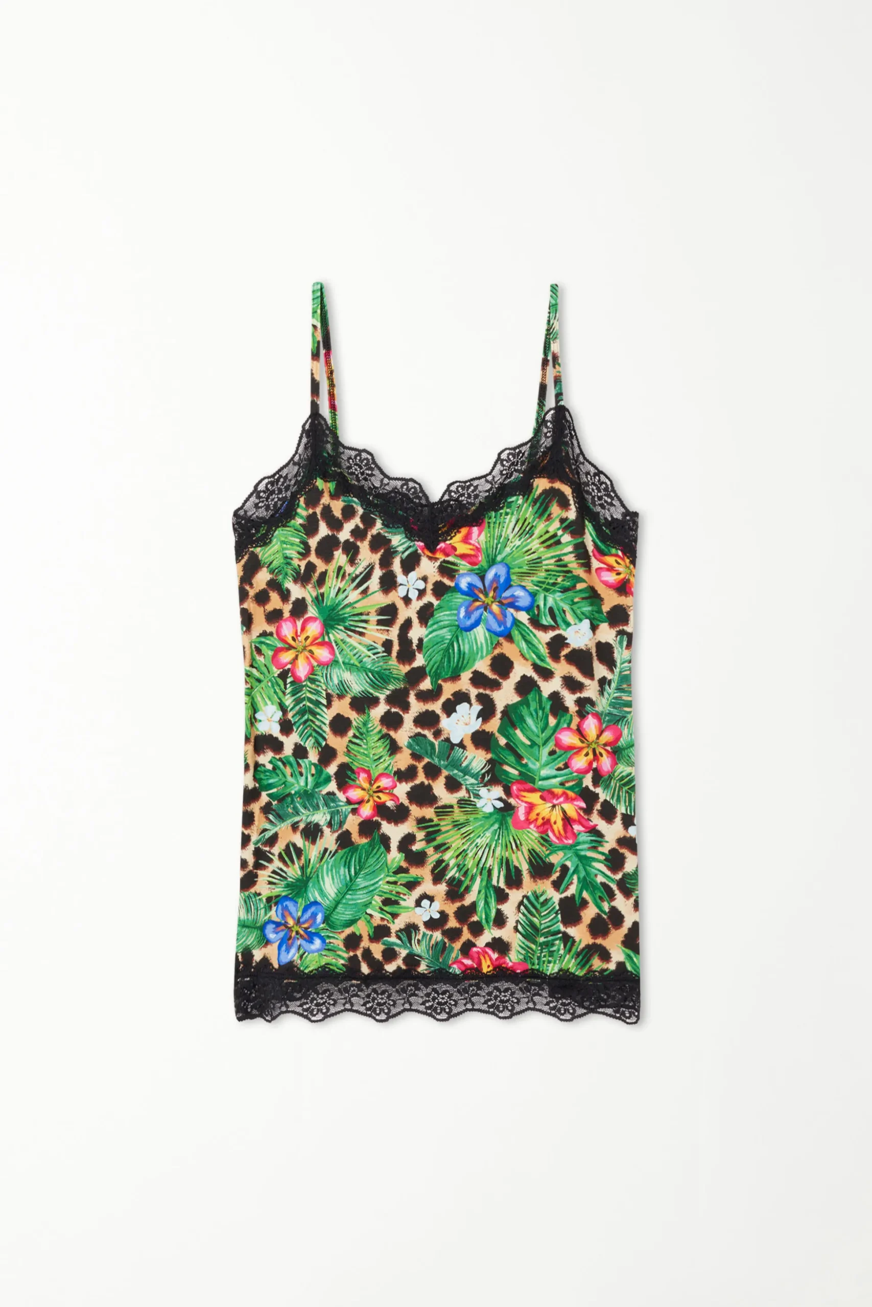V Neck Tank Top With Lace Insert - Tank Tops - Women | Tezenis