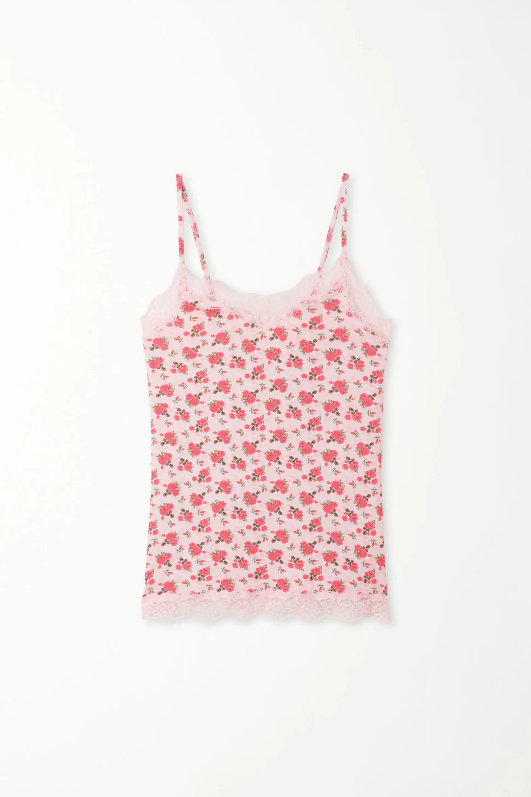 V Neck Tank Top With Lace Insert - Tank Tops - Women | Tezenis