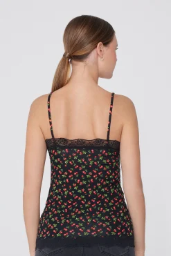 V Neck Tank Top With Lace Insert - Tank Tops - Women | Tezenis