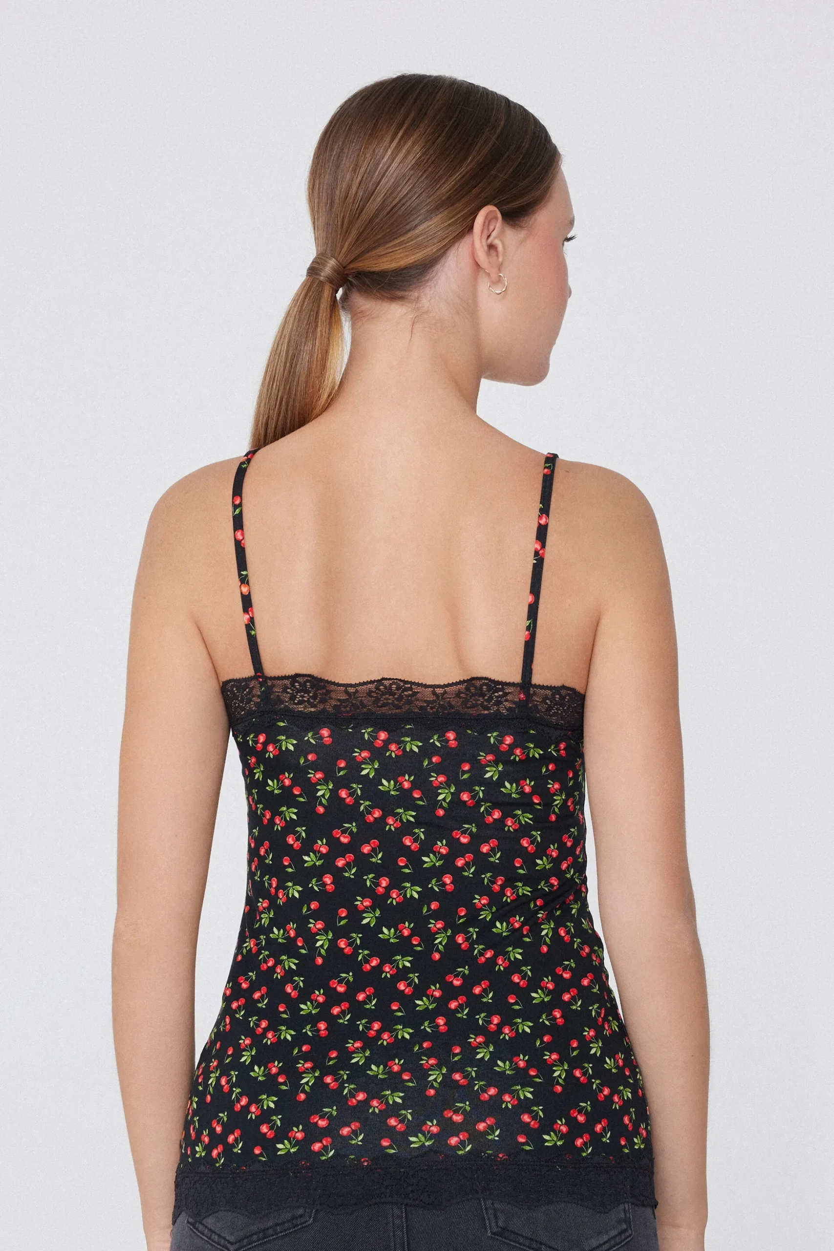 V Neck Tank Top With Lace Insert - Tank Tops - Women | Tezenis