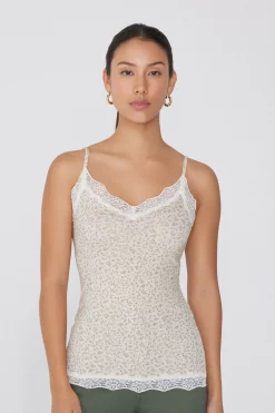 V Neck Tank Top With Lace Insert - Tank Tops - Women | Tezenis