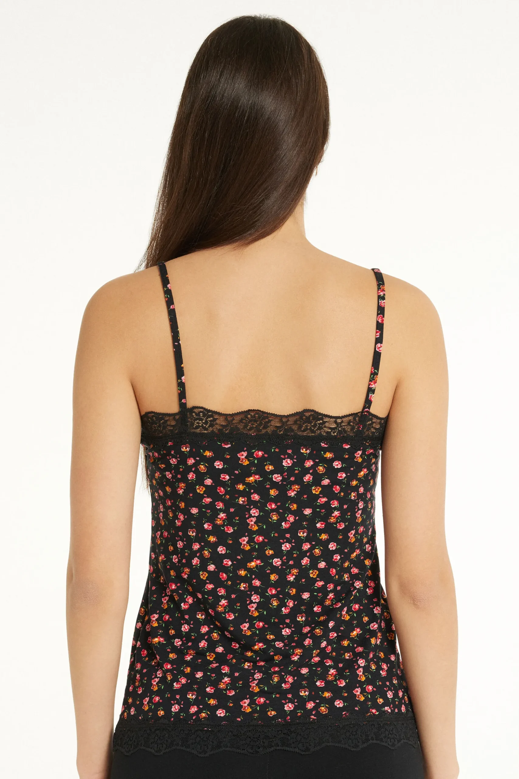 V Neck Tank Top With Lace Insert - Tank Tops - Women | Tezenis
