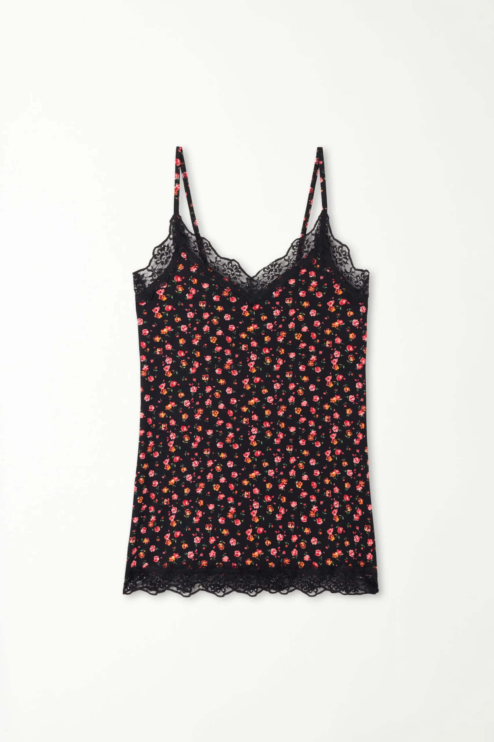 V Neck Tank Top With Lace Insert - Tank Tops - Women | Tezenis