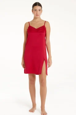 Vented Satin And Lace Slip - Slips - Women | Tezenis