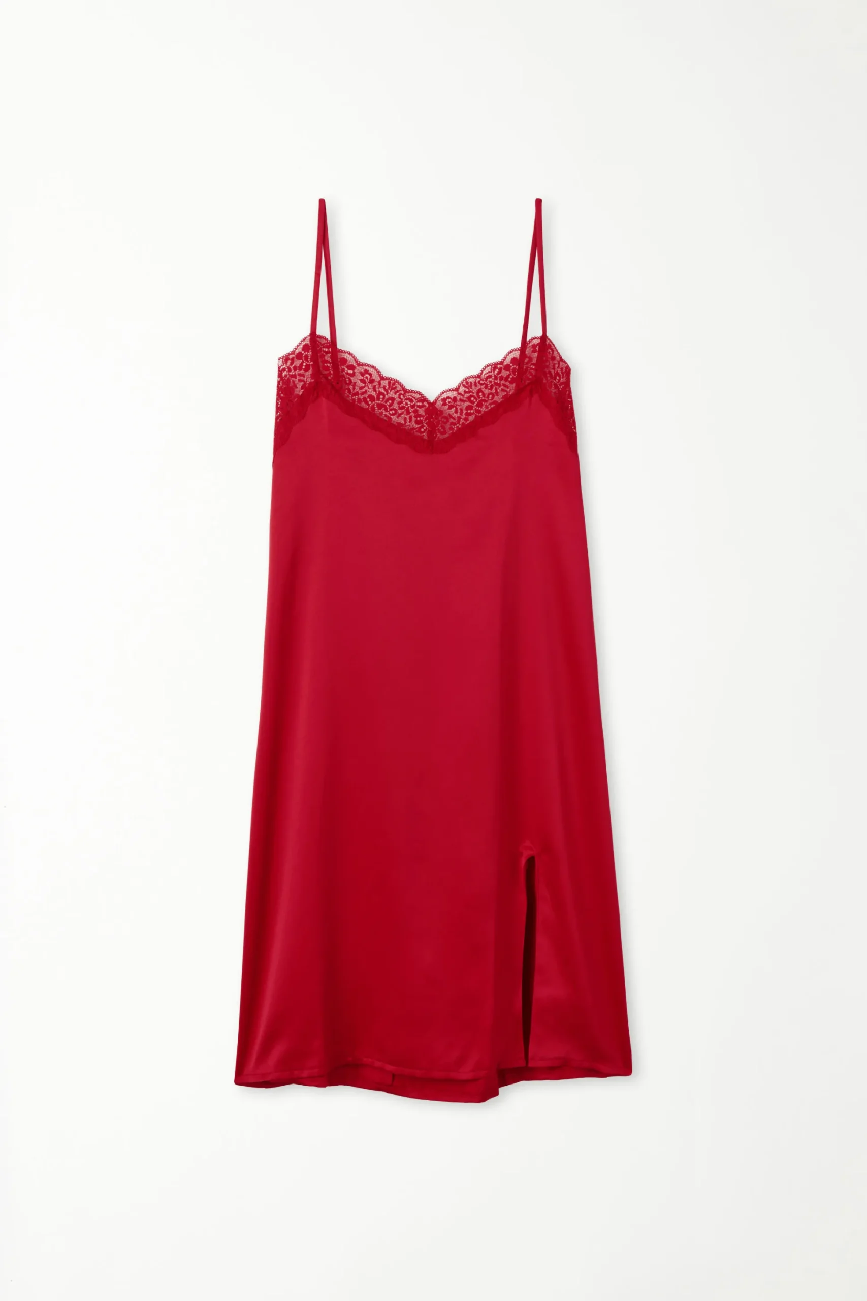 Vented Satin And Lace Slip - Slips - Women | Tezenis