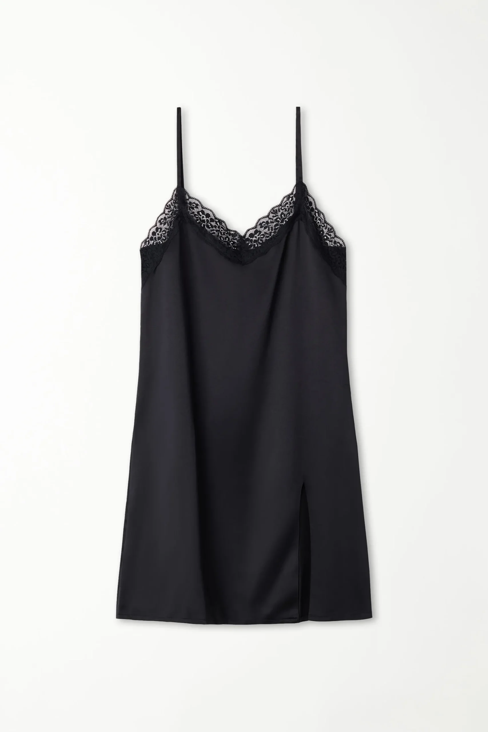 Vented Satin And Lace Slip - Slips - Women | Tezenis