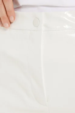 Vinyl Effect Full Length Straight Leg Pants - Pants - Women | Tezenis