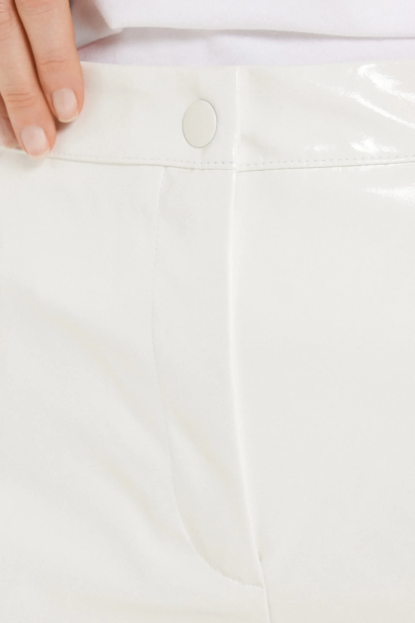 Vinyl Effect Full Length Straight Leg Pants - Pants - Women | Tezenis