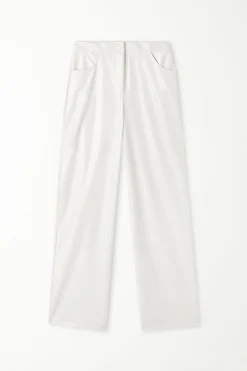Vinyl Effect Full Length Straight Leg Pants - Pants - Women | Tezenis