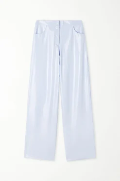 Vinyl Effect Full Length Straight Leg Pants - Pants - Women | Tezenis