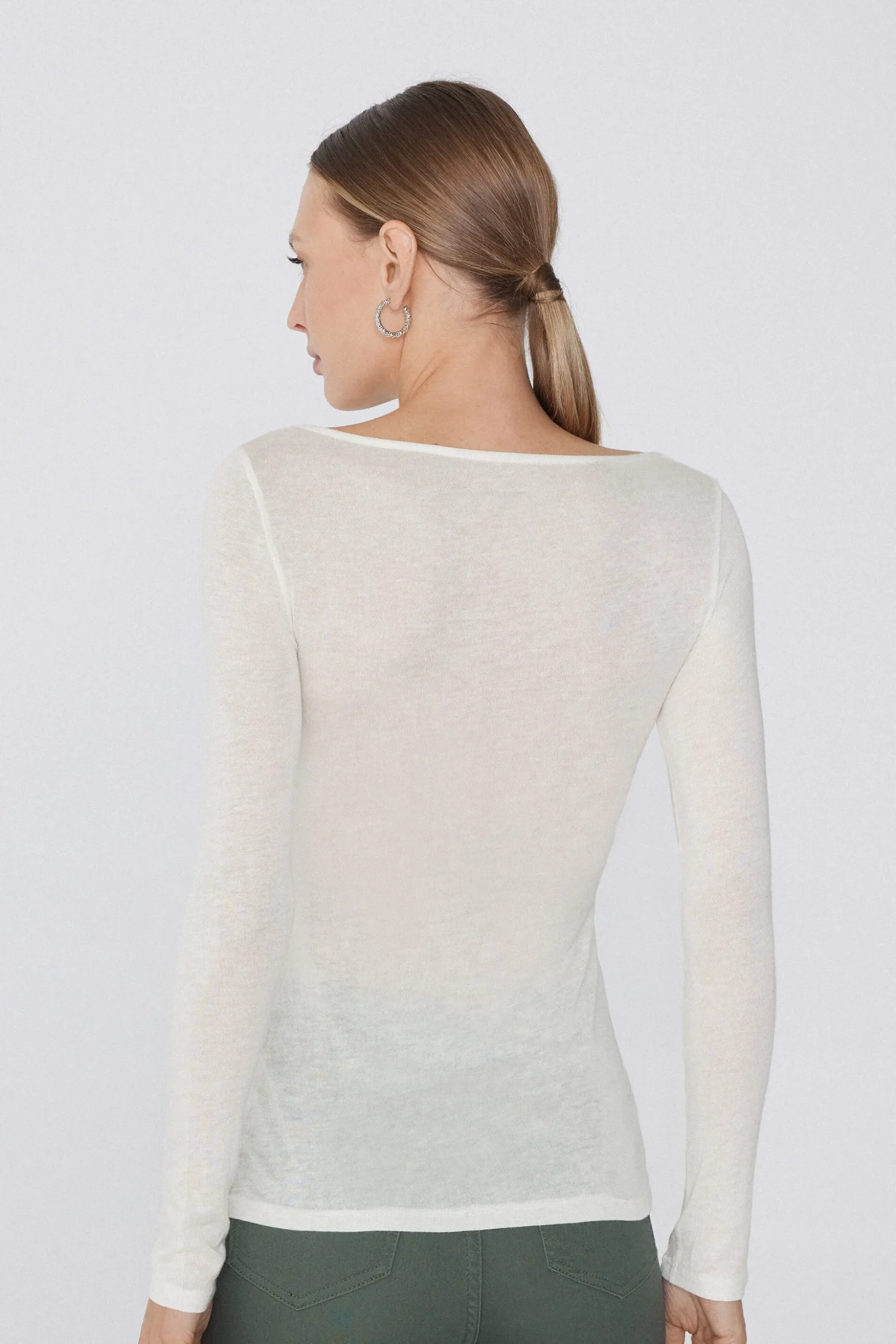 Viscose And Merino Wool Boat-Neck Top - Cardigans And Sweaters - Women | Tezenis