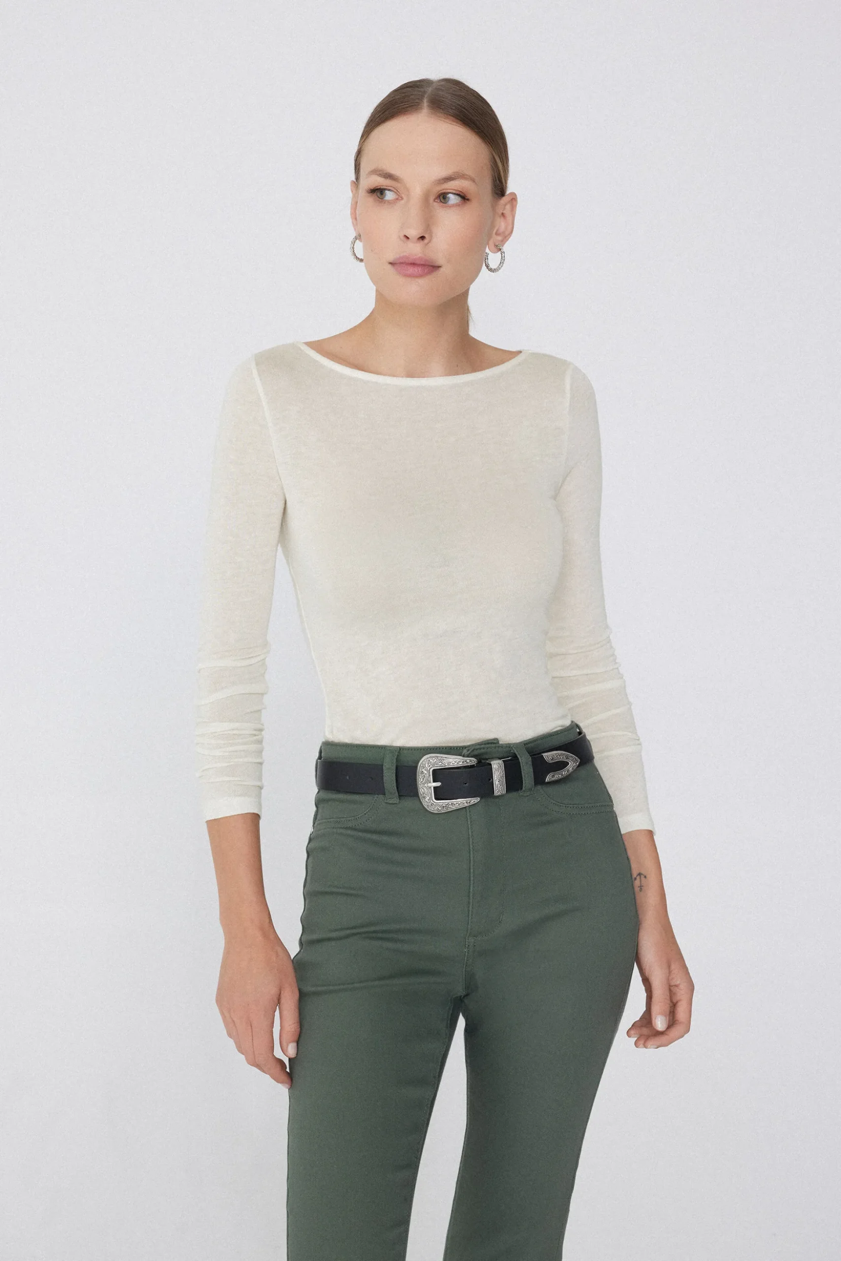Viscose And Merino Wool Boat-Neck Top - Cardigans And Sweaters - Women | Tezenis
