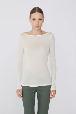 Viscose And Merino Wool Boat-Neck Top - Cardigans And Sweaters - Women | Tezenis