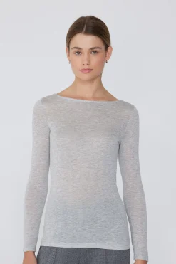 Viscose And Merino Wool Boat-Neck Top - Cardigans And Sweaters - Women | Tezenis
