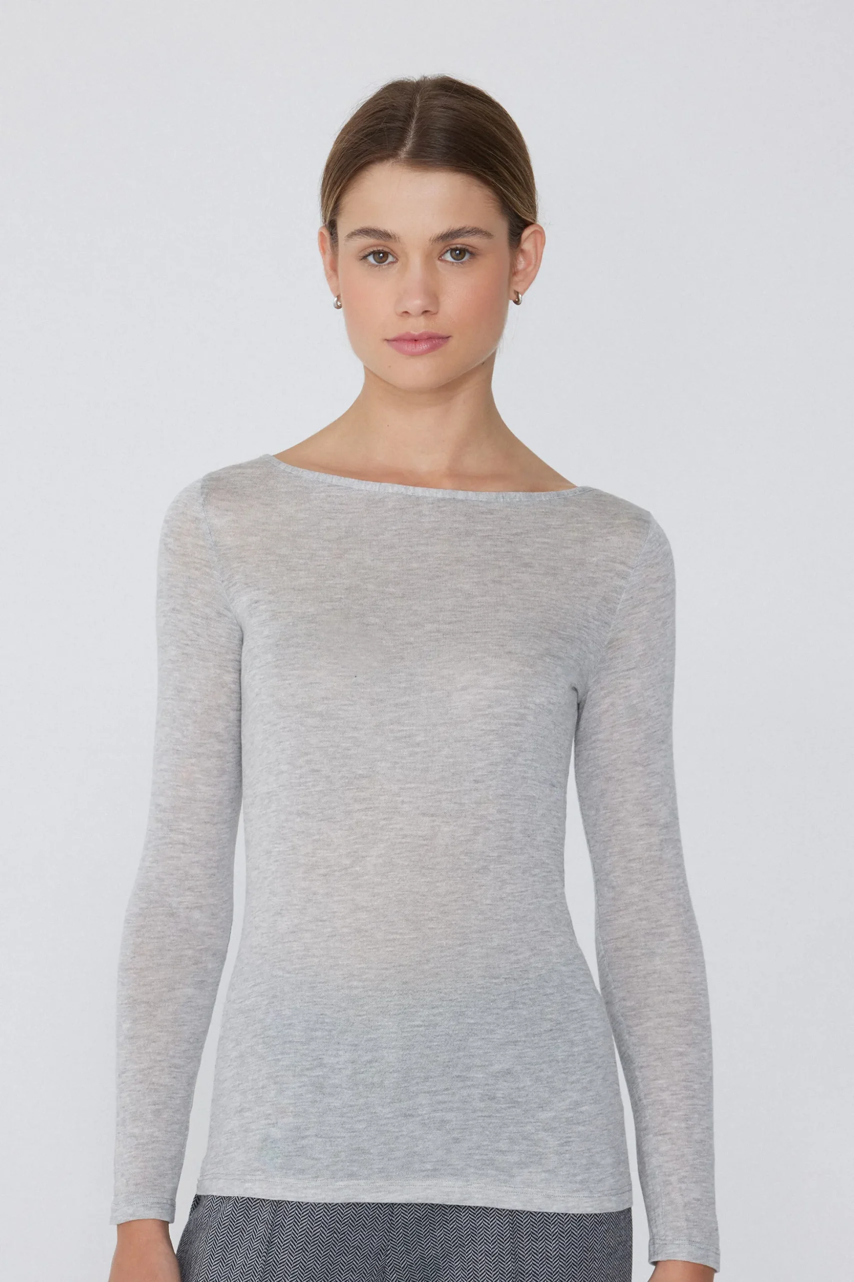 Viscose And Merino Wool Boat-Neck Top - Cardigans And Sweaters - Women | Tezenis