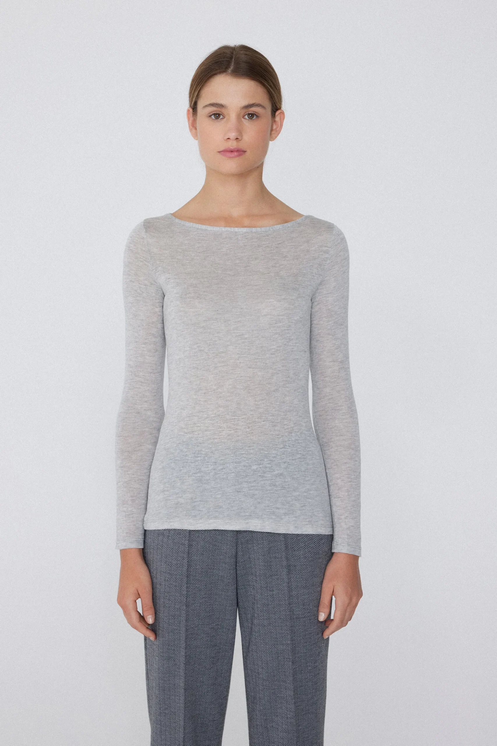 Viscose And Merino Wool Boat-Neck Top - Cardigans And Sweaters - Women | Tezenis
