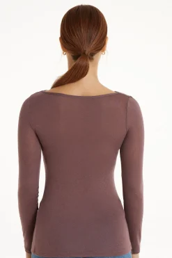 Viscose And Merino Wool Boat-Neck Top - Cardigans And Sweaters - Women | Tezenis
