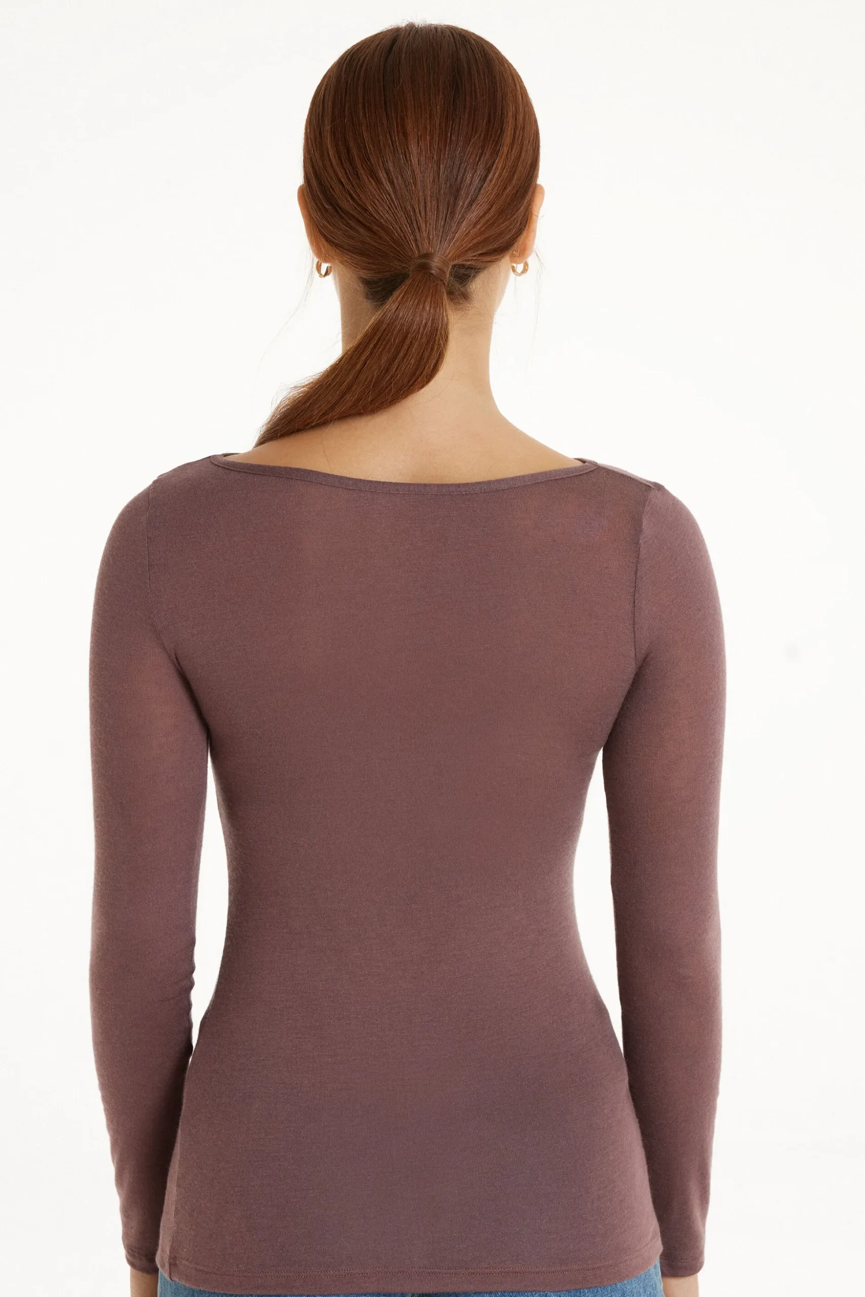 Viscose And Merino Wool Boat-Neck Top - Cardigans And Sweaters - Women | Tezenis