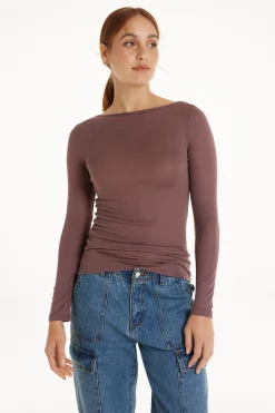 Viscose And Merino Wool Boat-Neck Top - Cardigans And Sweaters - Women | Tezenis