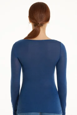 Viscose And Merino Wool Boat-Neck Top - Cardigans And Sweaters - Women | Tezenis
