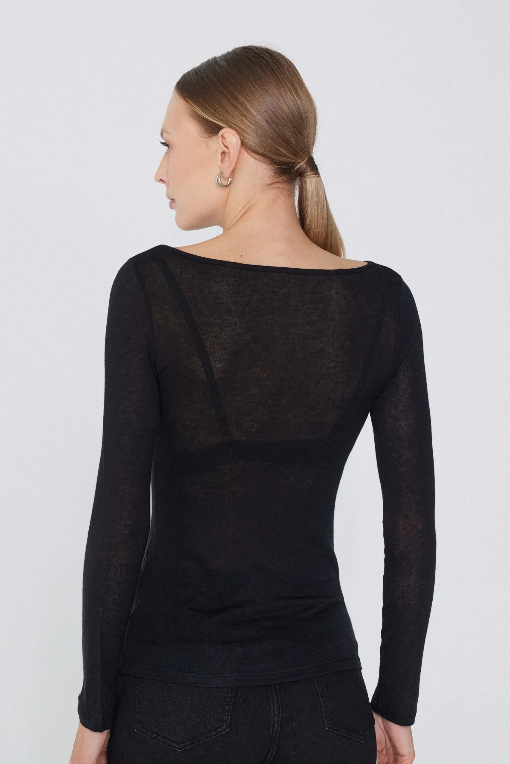 Viscose And Merino Wool Boat-Neck Top - Cardigans And Sweaters - Women | Tezenis