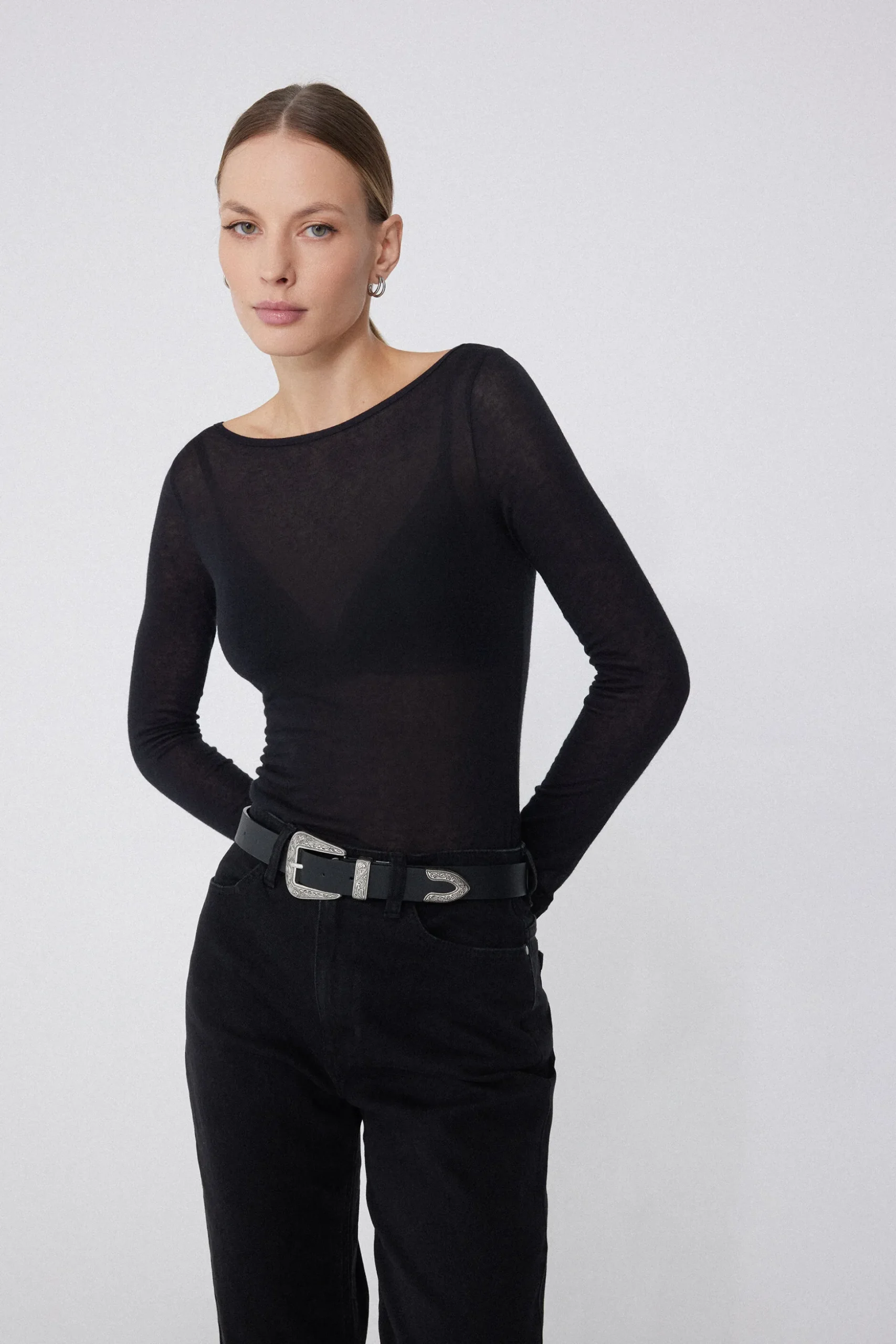 Viscose And Merino Wool Boat-Neck Top - Cardigans And Sweaters - Women | Tezenis