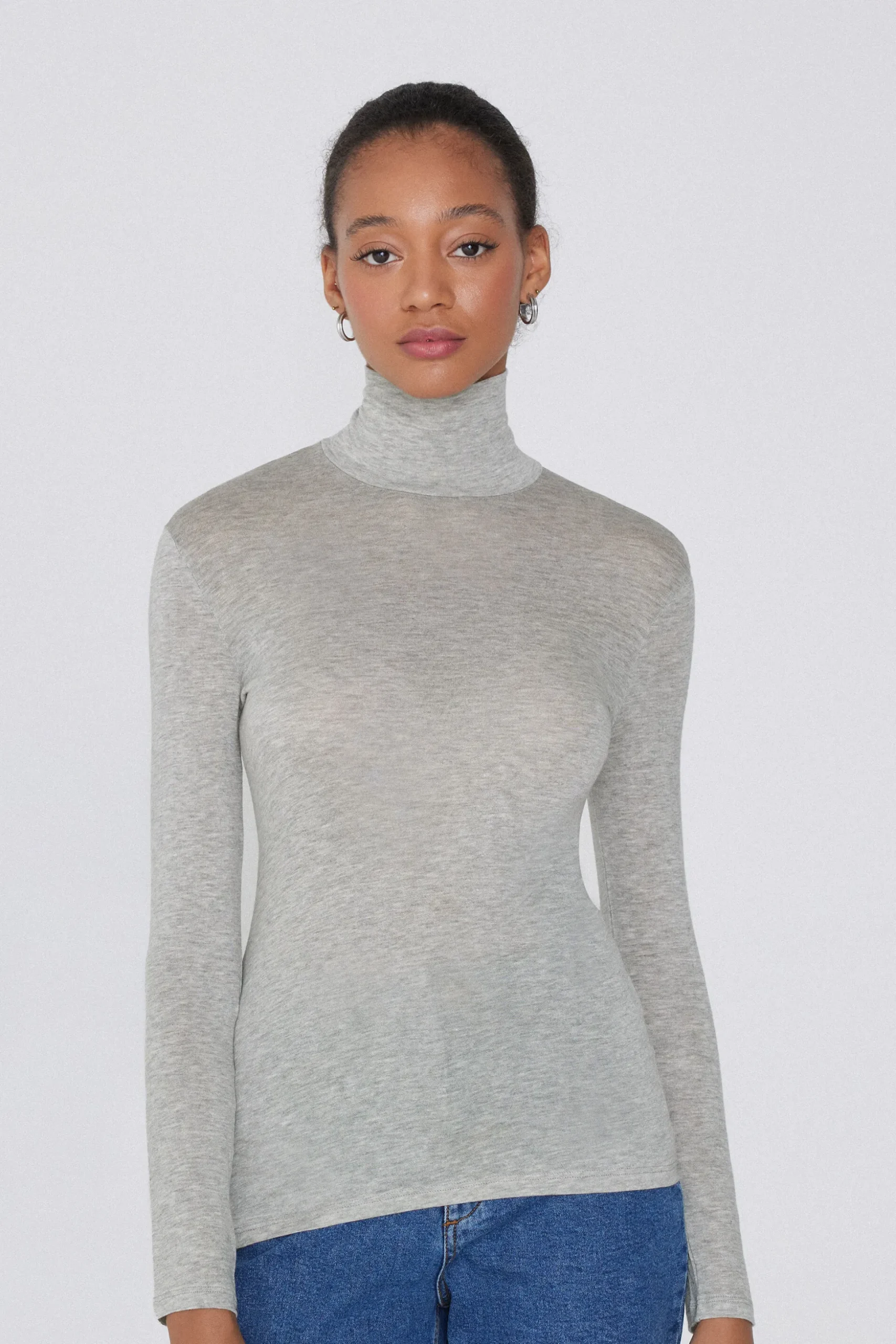 Viscose And Merino Wool Turtleneck Top - Cardigans And Sweaters - Women | Tezenis