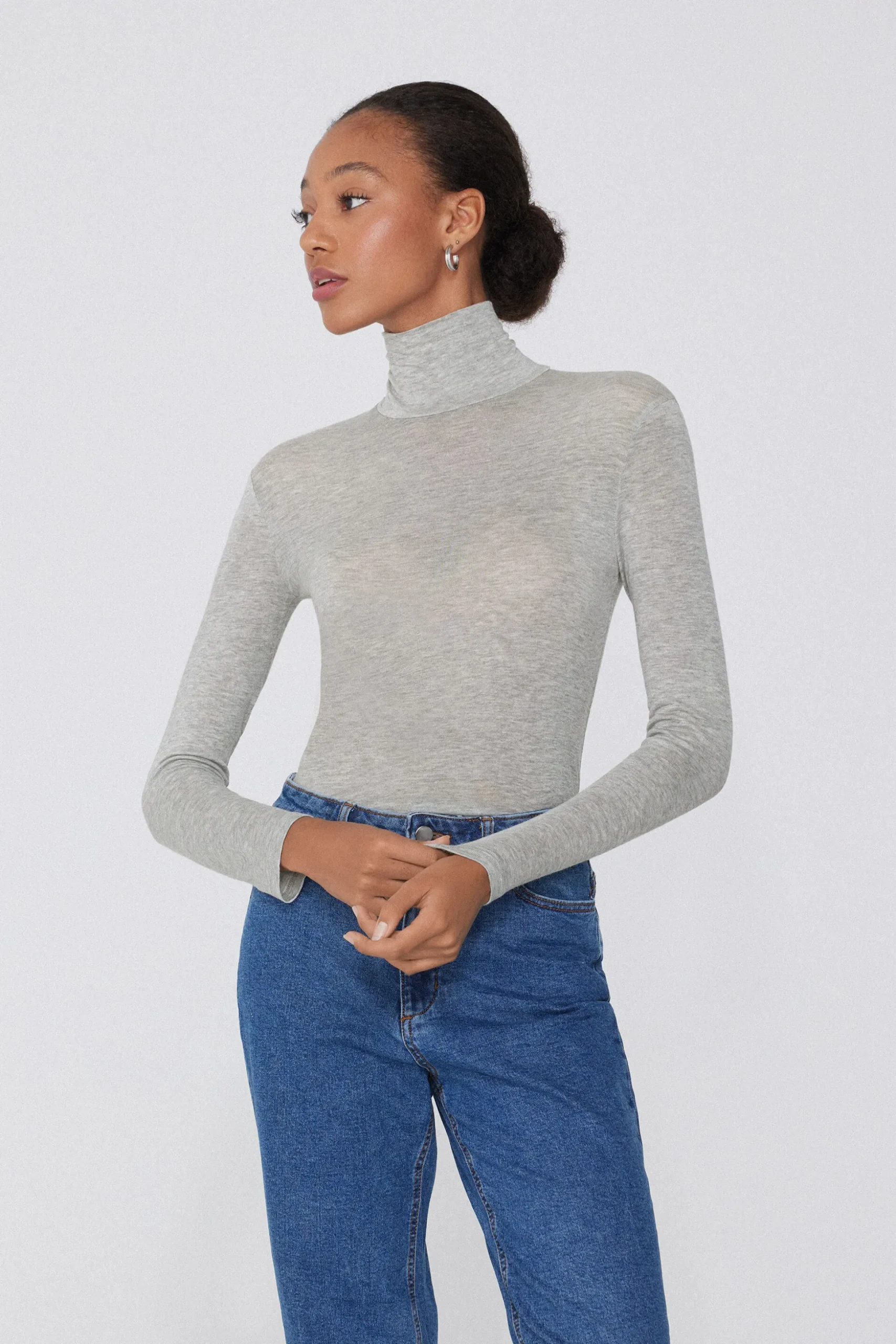 Viscose And Merino Wool Turtleneck Top - Cardigans And Sweaters - Women | Tezenis