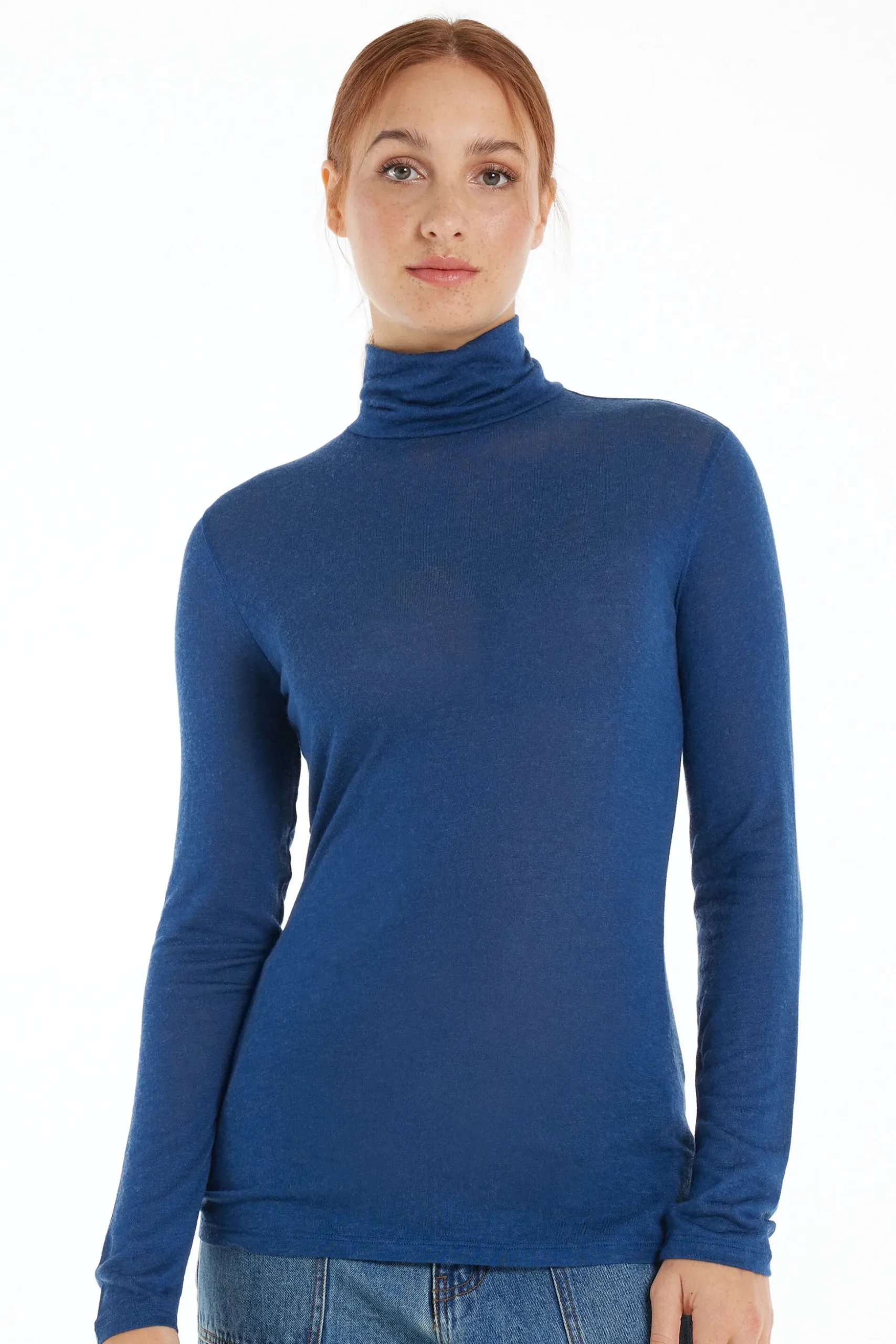 Viscose And Merino Wool Turtleneck Top - Cardigans And Sweaters - Women | Tezenis