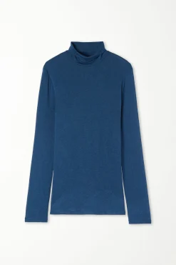 Viscose And Merino Wool Turtleneck Top - Cardigans And Sweaters - Women | Tezenis