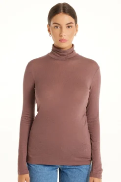 Viscose And Merino Wool Turtleneck Top - Cardigans And Sweaters - Women | Tezenis