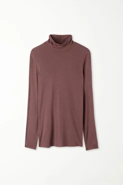 Viscose And Merino Wool Turtleneck Top - Cardigans And Sweaters - Women | Tezenis