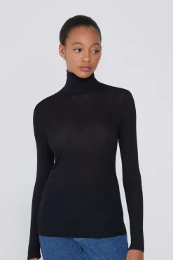 Viscose And Merino Wool Turtleneck Top - Cardigans And Sweaters - Women | Tezenis