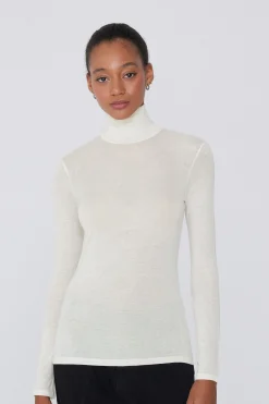 Viscose And Merino Wool Turtleneck Top - Cardigans And Sweaters - Women | Tezenis