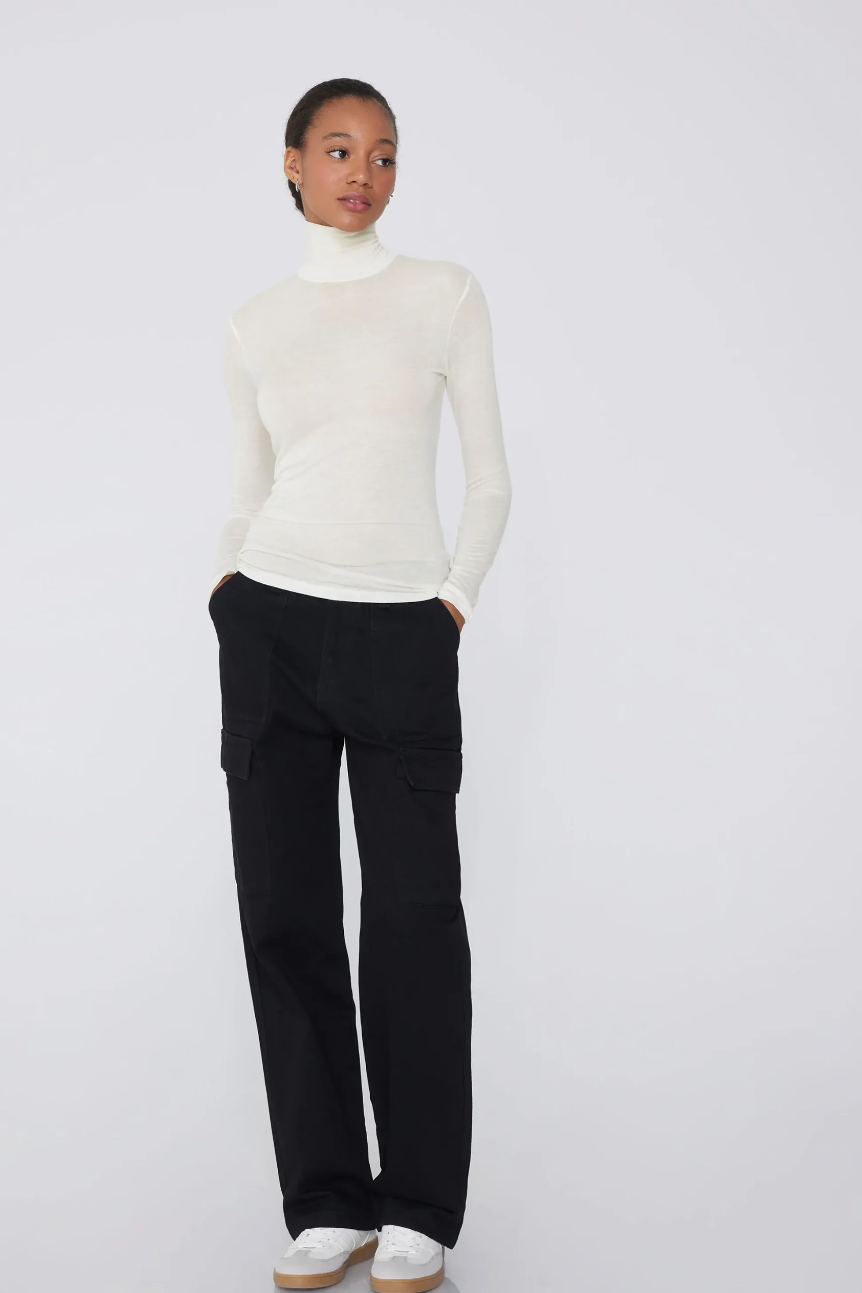 Viscose And Merino Wool Turtleneck Top - Cardigans And Sweaters - Women | Tezenis