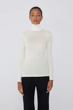 Viscose And Merino Wool Turtleneck Top - Cardigans And Sweaters - Women | Tezenis