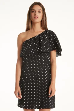 Viscose Fabric One-Shoulder Mini Dress - Dresses And Jumpsuits - Women | Tezenis