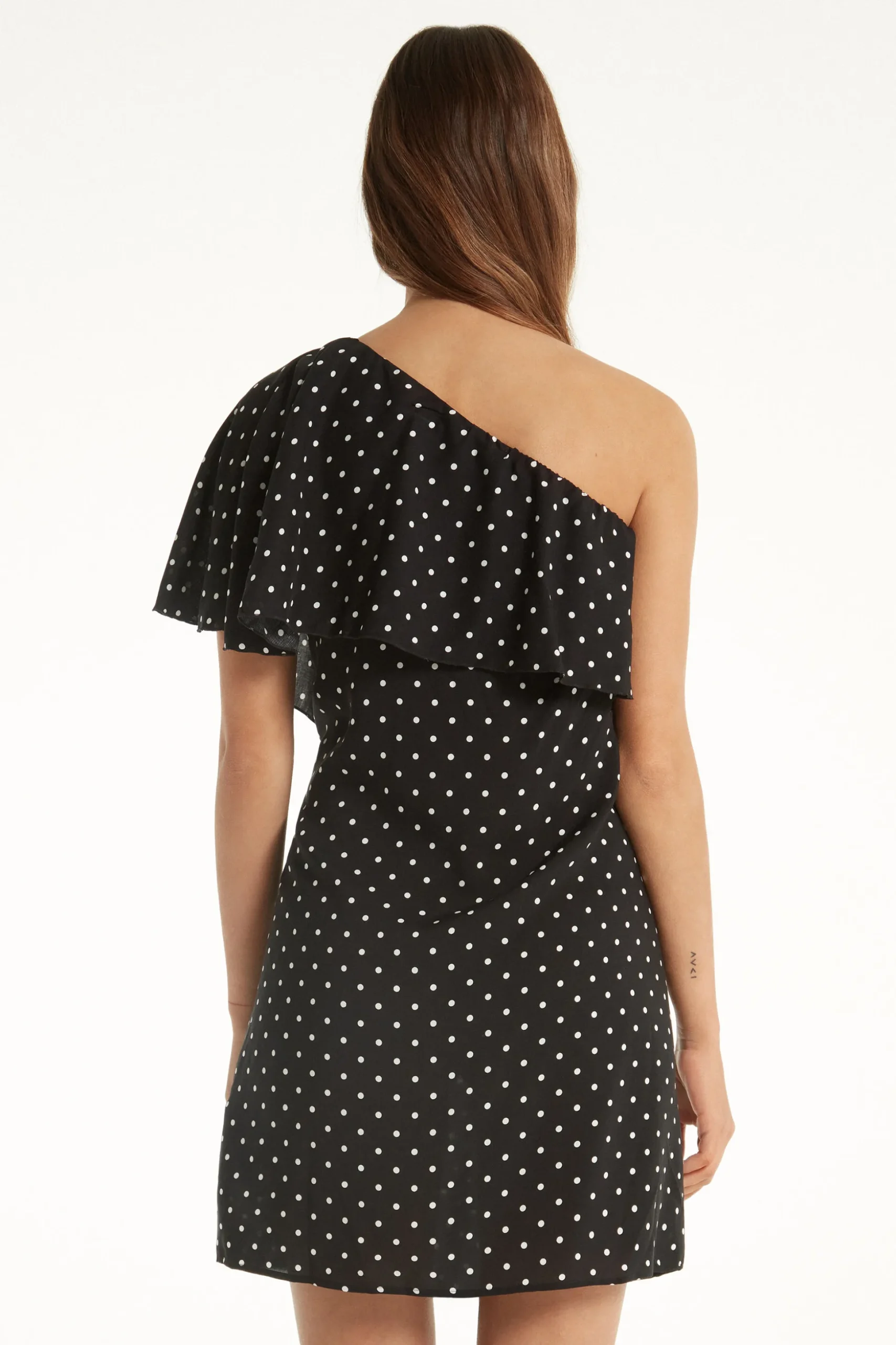 Viscose Fabric One-Shoulder Mini Dress - Dresses And Jumpsuits - Women | Tezenis