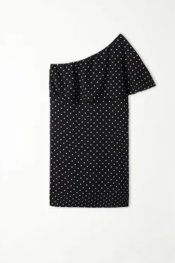 Viscose Fabric One-Shoulder Mini Dress - Dresses And Jumpsuits - Women | Tezenis